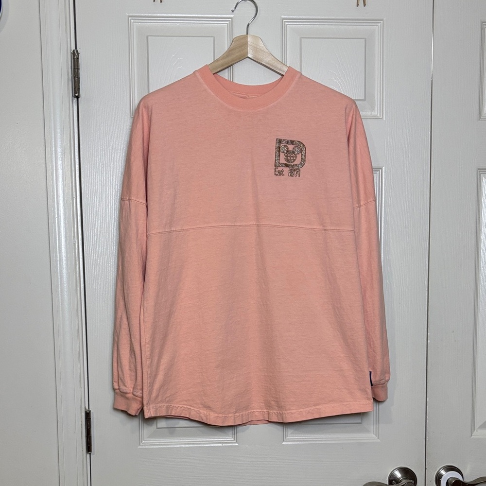 Disney Parks Coral Spirit Jersey Women’s Size Medium Peach